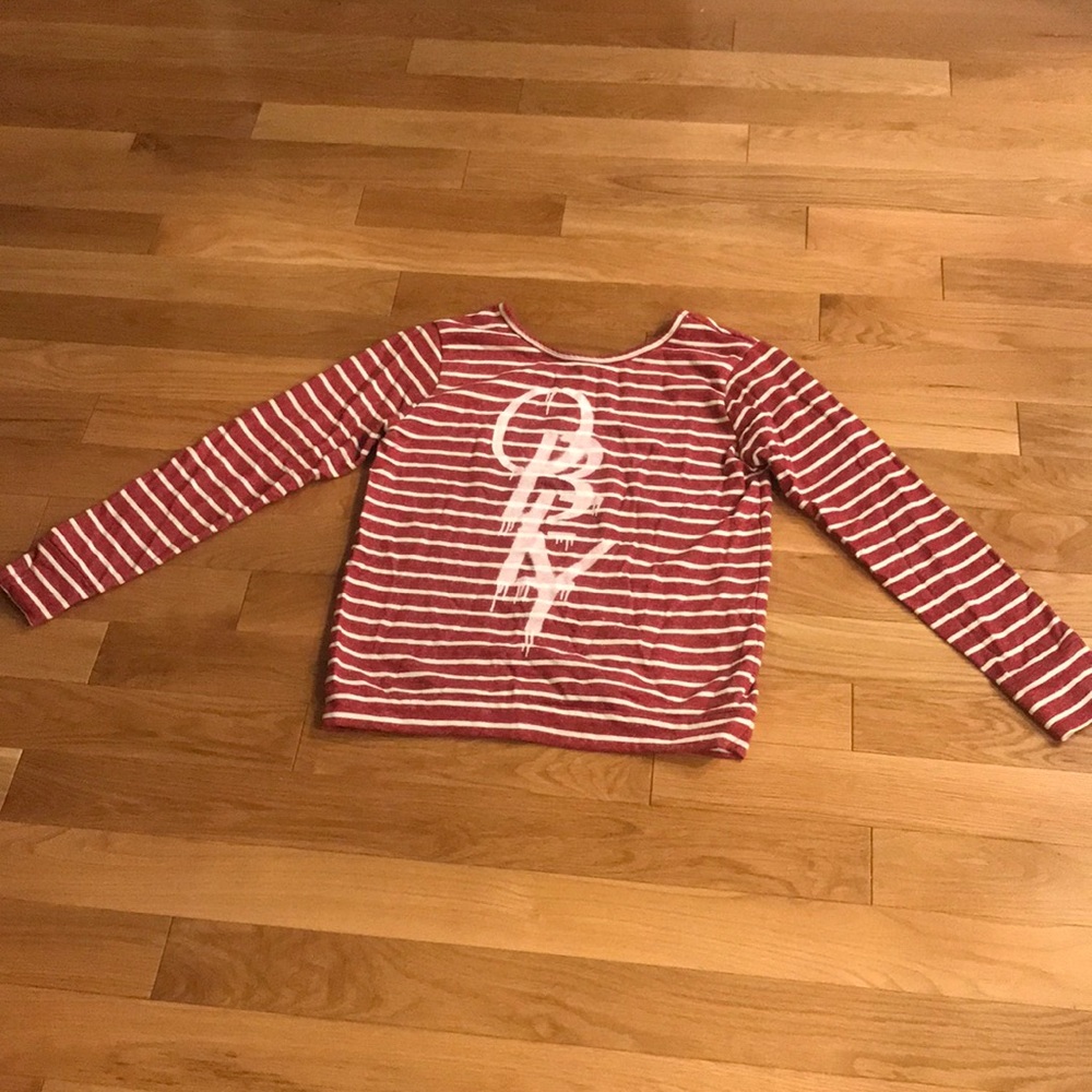 Red and white striped OBEY sweatshirt